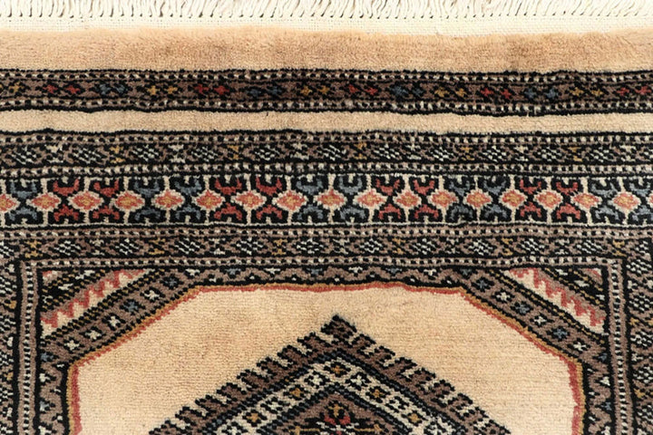 Brown Pakistani Jaldar Runner Rug 2' 4" x 9' 1" Hand-Knotted | No. QA23739