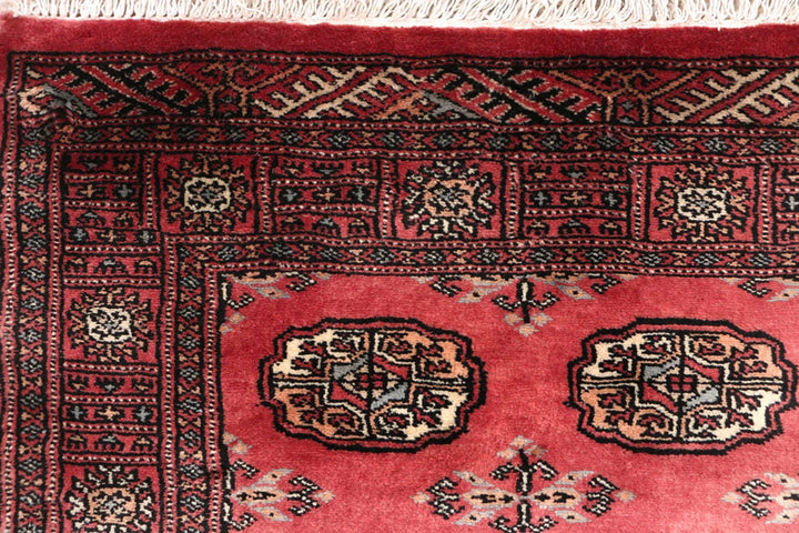 Red Bokhara Rug 2'6" x 14'1" Hand-Knotted | No. QA23757