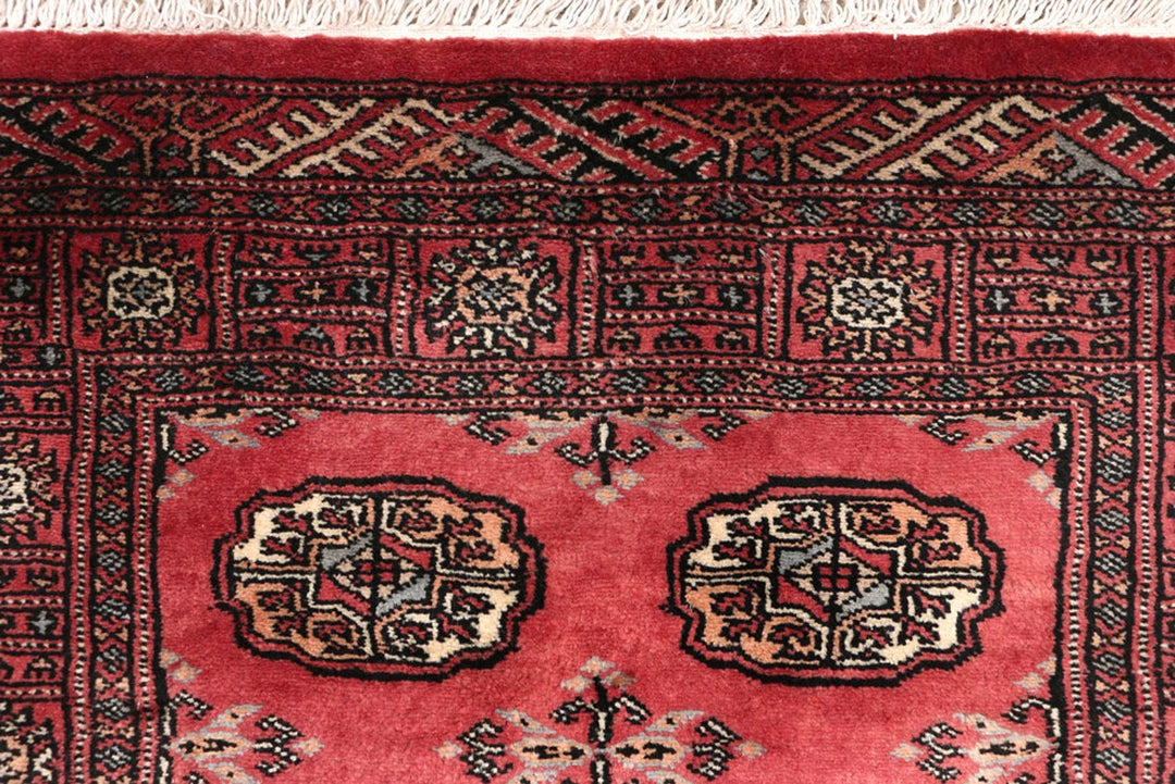 Red Bokhara Rug 2'6" x 14'1" Hand-Knotted | No. QA23757