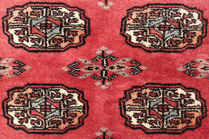 Red Bokhara Rug 2'6" x 14'1" Hand-Knotted | No. QA23757