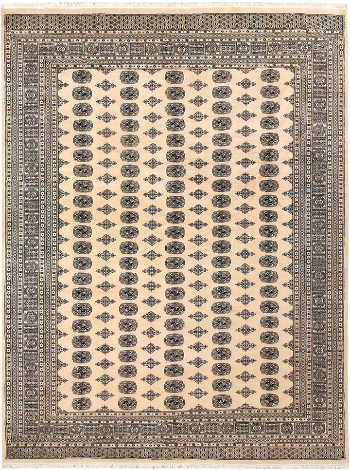 Brown Pakistani Bokhara Rug 9' 1" x 11' 11" Hand-Knotted | No. QA23860