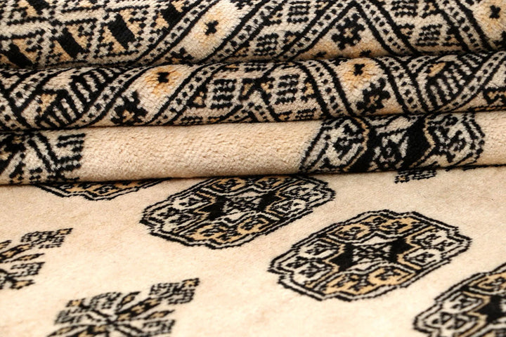 Brown Pakistani Bokhara Rug 9' 1" x 11' 11" Hand-Knotted | No. QA23860