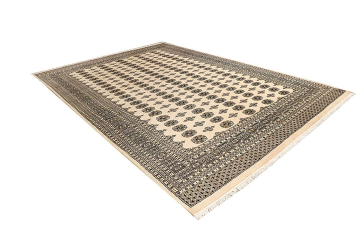 Brown Pakistani Bokhara Rug 9' 1" x 11' 11" Hand-Knotted | No. QA23860
