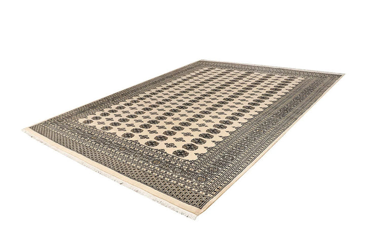 Brown Pakistani Bokhara Rug 9' 1" x 11' 11" Hand-Knotted | No. QA23860