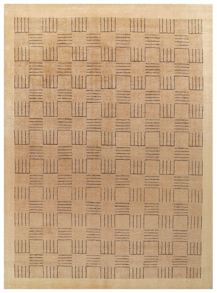 Brown Pakistani Gabbeh Rug 8' 2" x 11' Hand-Knotted | No. QA24107