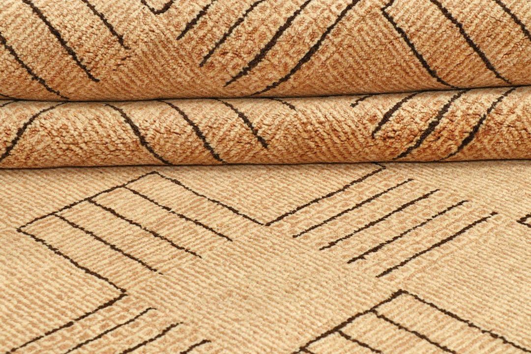 Brown Pakistani Gabbeh Rug 8' 2" x 11' Hand-Knotted | No. QA24107