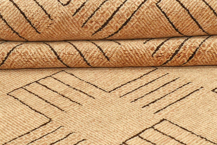 Brown Pakistani Gabbeh Rug 8' 2" x 11' Hand-Knotted | No. QA24107