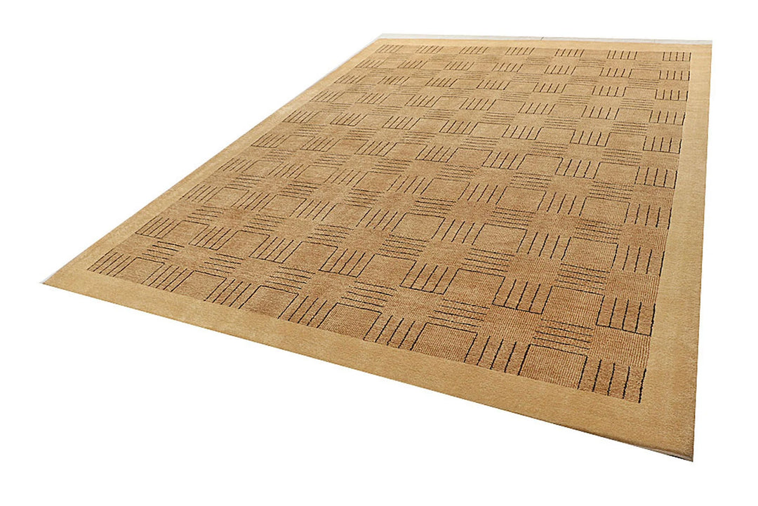 Brown Pakistani Gabbeh Rug 8' 2" x 11' Hand-Knotted | No. QA24107