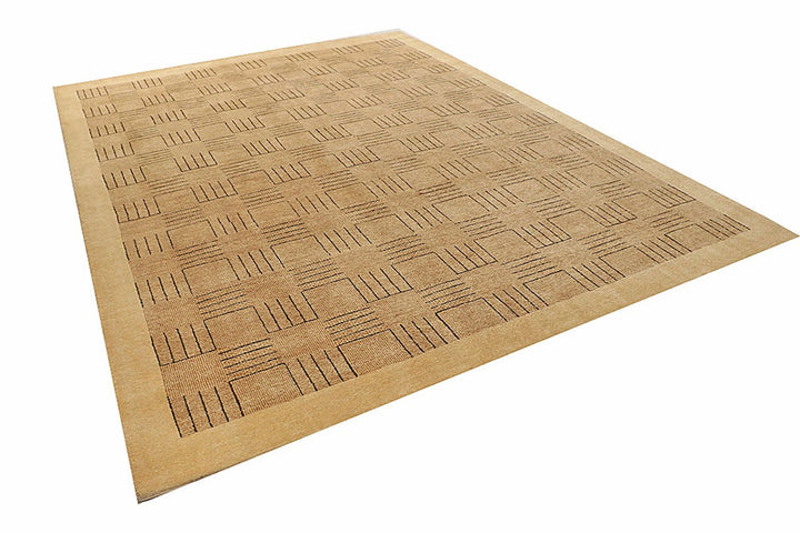 Brown Pakistani Gabbeh Rug 8' 2" x 11' Hand-Knotted | No. QA24107