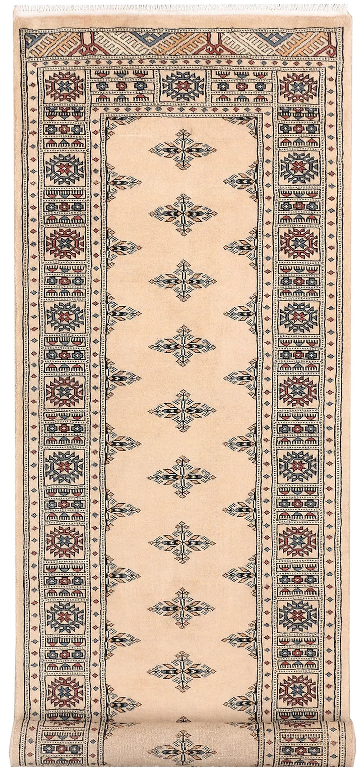 Wheat Pakistani Butterfly Runner Rug 2' 8" x 8' 2" Hand-Knotted | No. QA24140