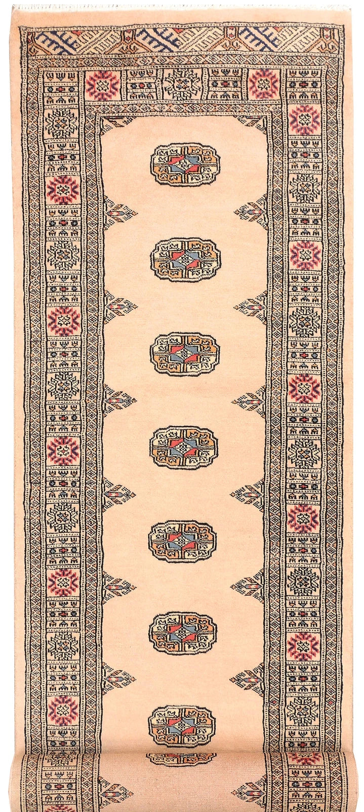 Brown Pakistani Bokhara Rug 2' 7" x 11' Hand-Knotted | No. QA24432