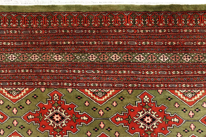 Olive Pakistani Jaldar Rug 8' x 11' 1" Hand-Knotted | No. QA24560
