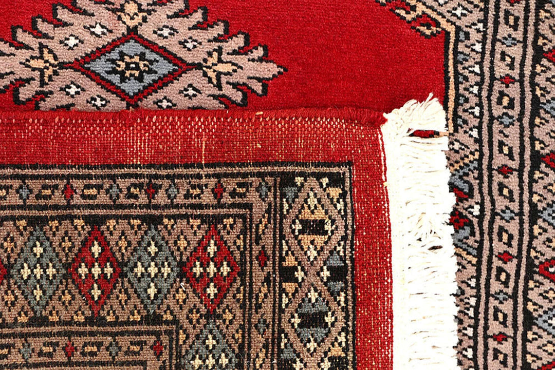 Red Pakistani Jaldar Rug 2' 5" x 9' 2" Hand-Knotted | No. QA25118