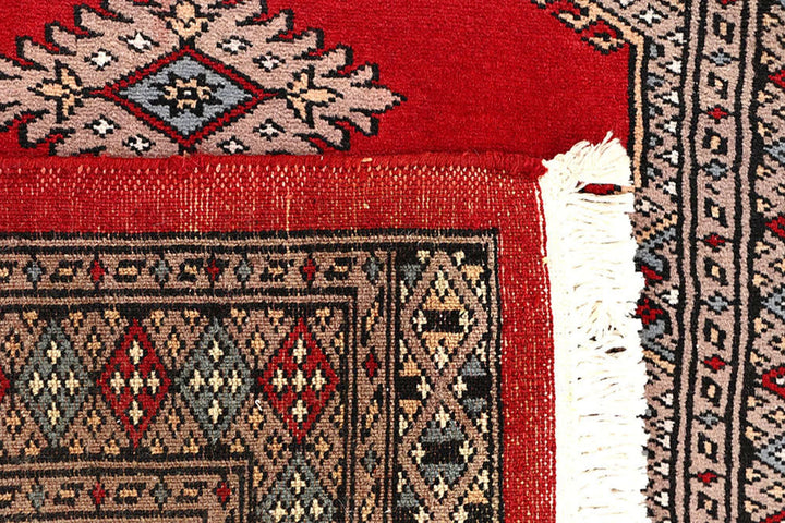 Red Pakistani Jaldar Rug 2' 5" x 9' 2" Hand-Knotted | No. QA25118