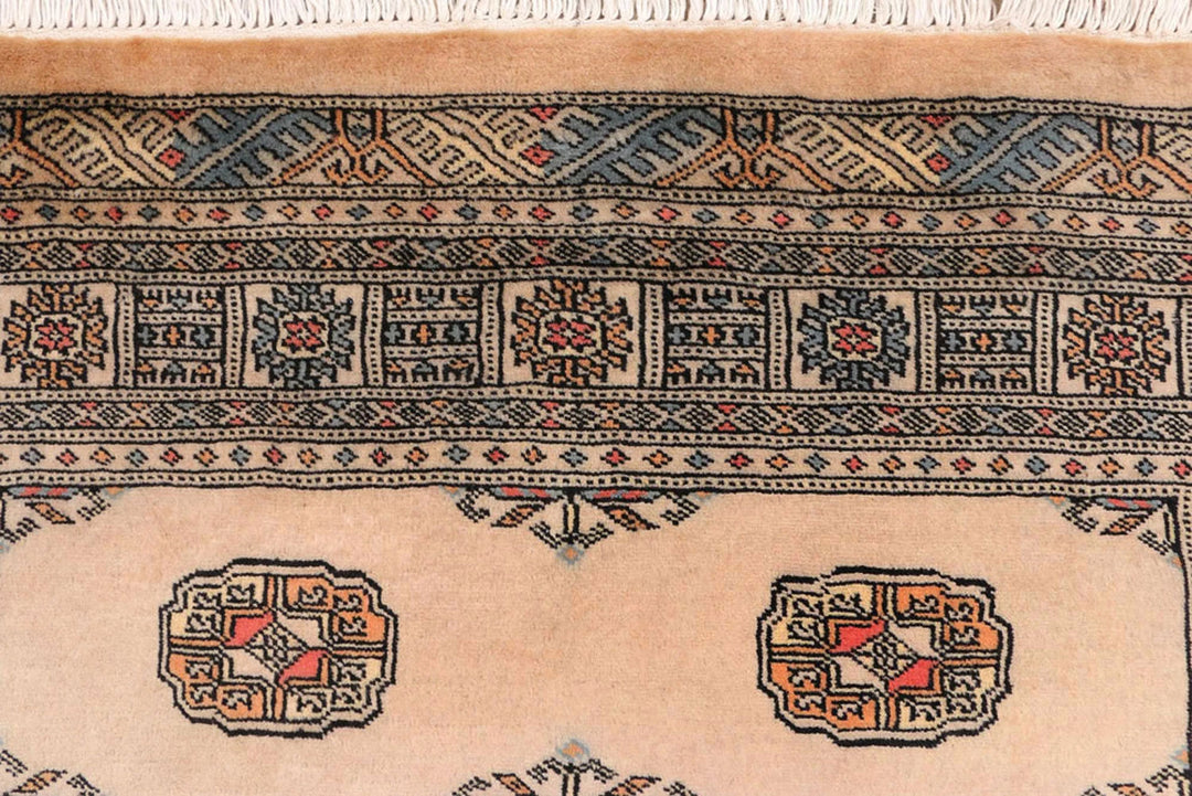 Brown Pakistani Bokhara Rug 4' x 6'7" Hand-Knotted | No. QA25218