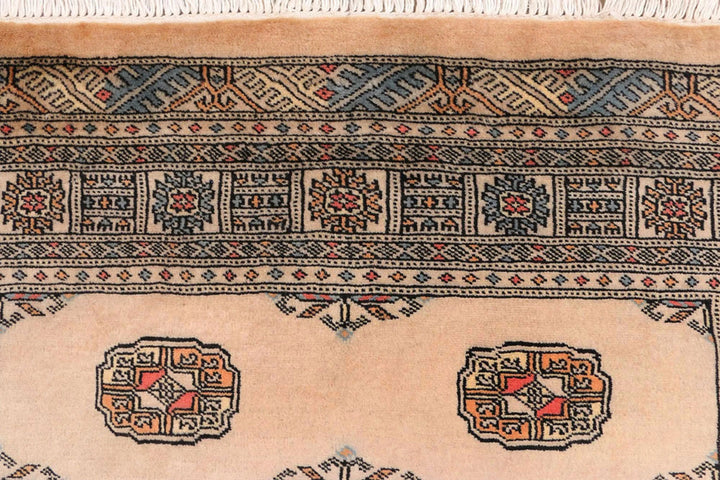 Brown Pakistani Bokhara Rug 4' x 6'7" Hand-Knotted | No. QA25218