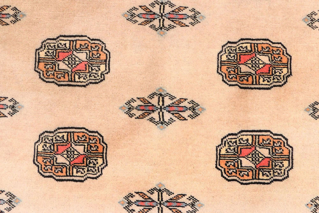 Brown Pakistani Bokhara Rug 4' x 6'7" Hand-Knotted | No. QA25218