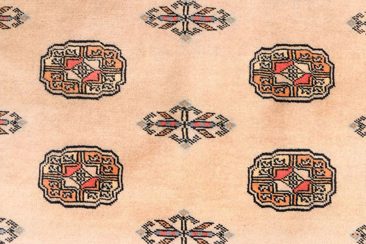 Brown Pakistani Bokhara Rug 4' x 6'7" Hand-Knotted | No. QA25218