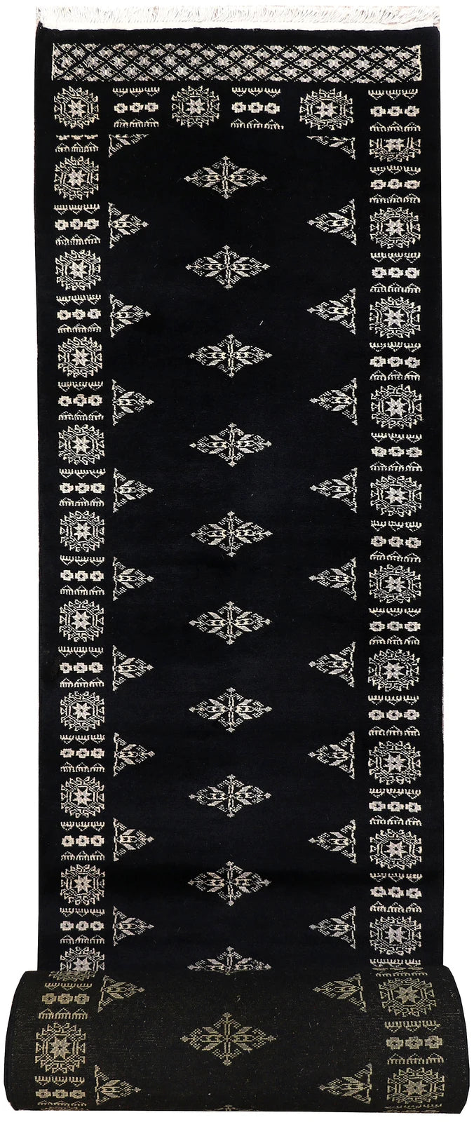 Grey Pakistani Butterfly Runner Rug 2' 7" x 20' 9" Hand-Knotted | No. QA25272