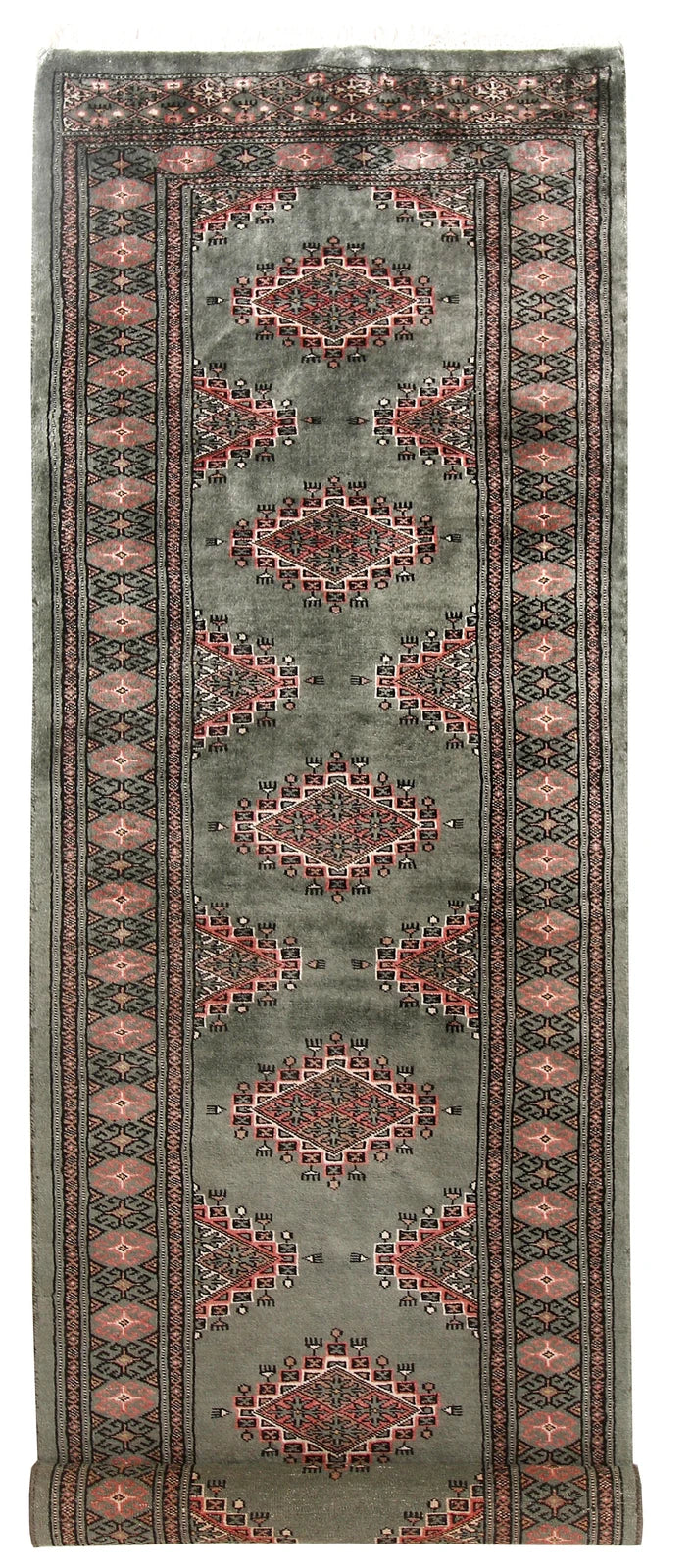 Grey Pakistani Jaldar Rug 2' 4" x 7' 10" Hand-Knotted | No. QA25540
