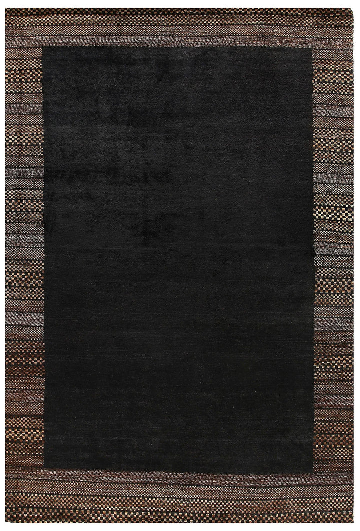 Grey Pakistani Gabbeh Rug 5' 7" x 8' 2" Hand-Knotted | No. QA25543