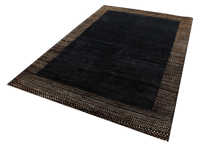 Grey Pakistani Gabbeh Rug 5' 7" x 8' 2" Hand-Knotted | No. QA25543