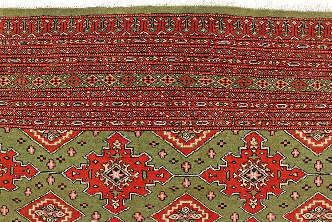 Olive Pakistani Jaldar Rug 8' x 10' 9" Hand-Knotted | No. QA25592