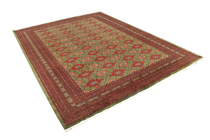 Olive Pakistani Jaldar Rug 8' x 10' 9" Hand-Knotted | No. QA25592