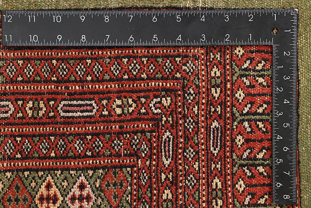 Olive Pakistani Jaldar Rug 8' x 10' 9" Hand-Knotted | No. QA25592