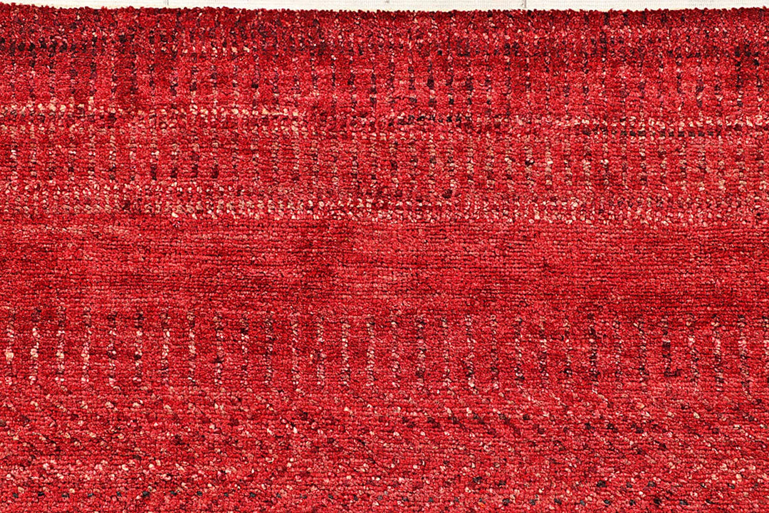 Red Pakistani Gabbeh Rug 5' 7" x 8' Hand-Knotted | No. QA25630