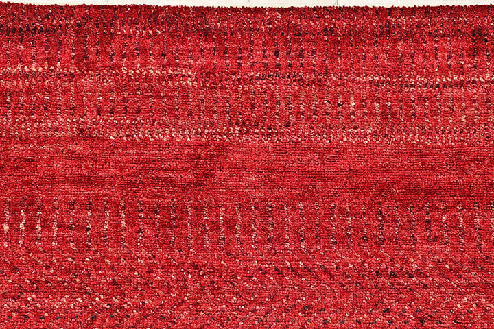 Red Pakistani Gabbeh Rug 5' 7" x 8' Hand-Knotted | No. QA25630