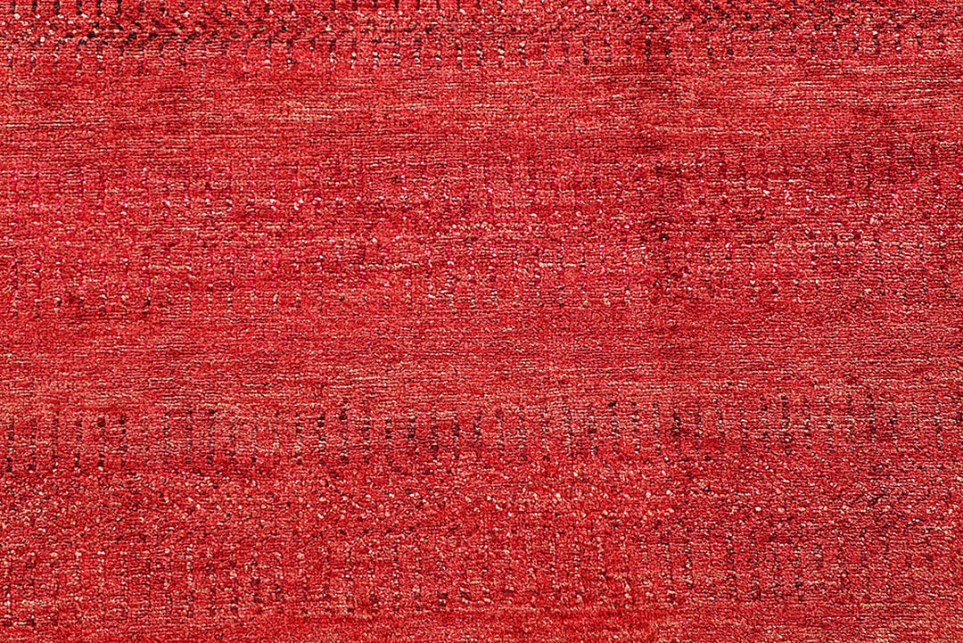 Red Pakistani Gabbeh Rug 5' 7" x 8' Hand-Knotted | No. QA25630