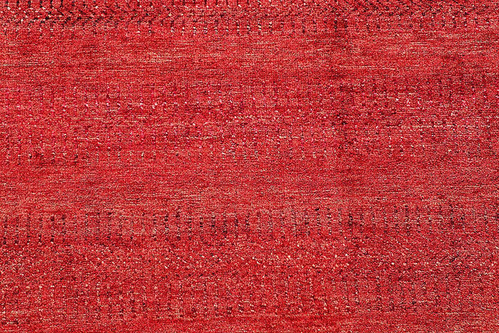 Red Pakistani Gabbeh Rug 5' 7" x 8' Hand-Knotted | No. QA25630