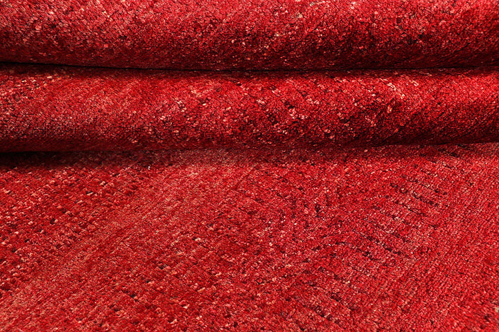 Red Pakistani Gabbeh Rug 5' 7" x 8' Hand-Knotted | No. QA25630
