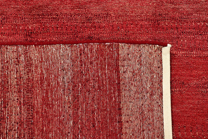 Red Pakistani Gabbeh Rug 5' 7" x 8' Hand-Knotted | No. QA25630