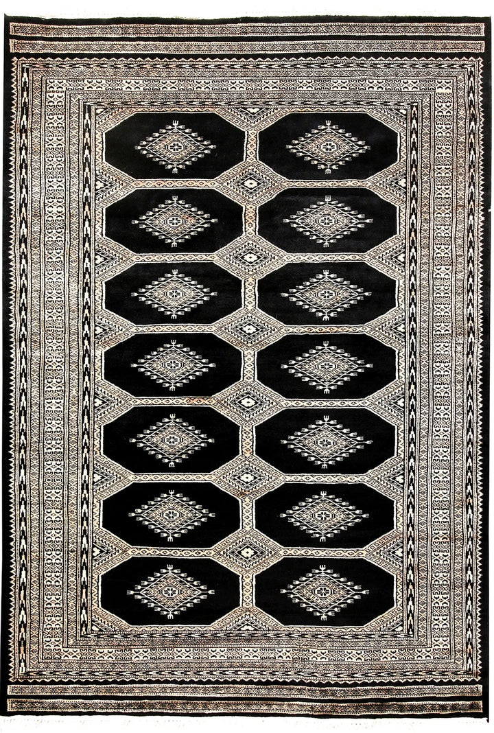 Grey Pakistani Jaldar Rug 4' 6" x 6' 5" Hand-Knotted | No. QA25737