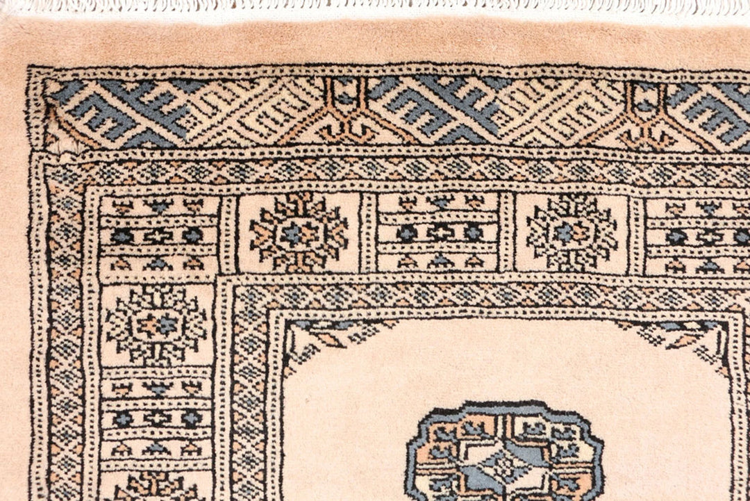 Tan Pakistani Bokhara Rug 2' 7" x 11' 4" Hand-Knotted | No. QA25801