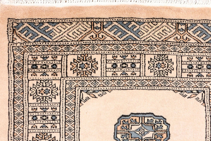 Tan Pakistani Bokhara Rug 2' 7" x 11' 4" Hand-Knotted | No. QA25801