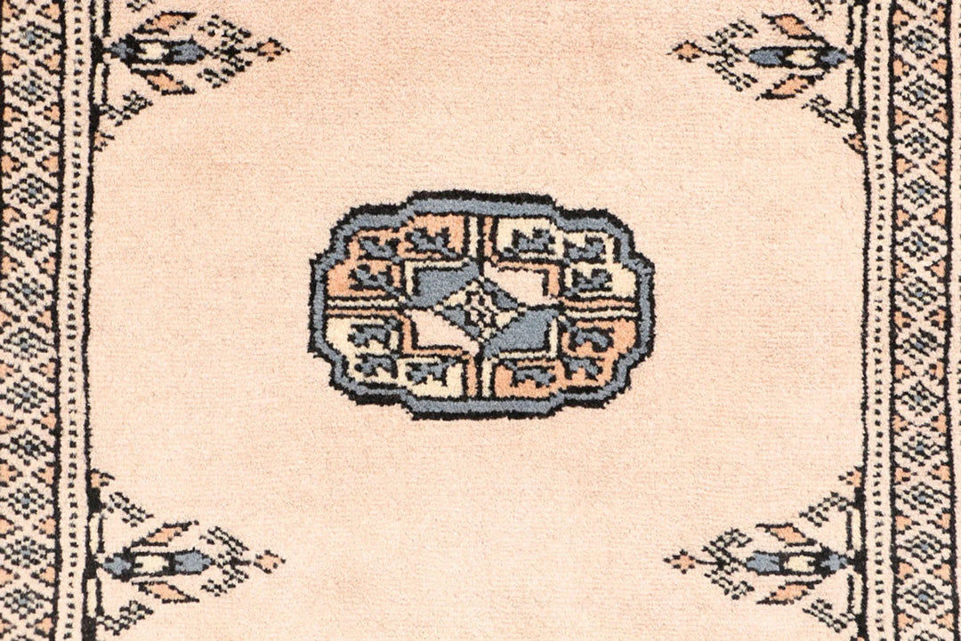 Tan Pakistani Bokhara Rug 2' 7" x 11' 4" Hand-Knotted | No. QA25801