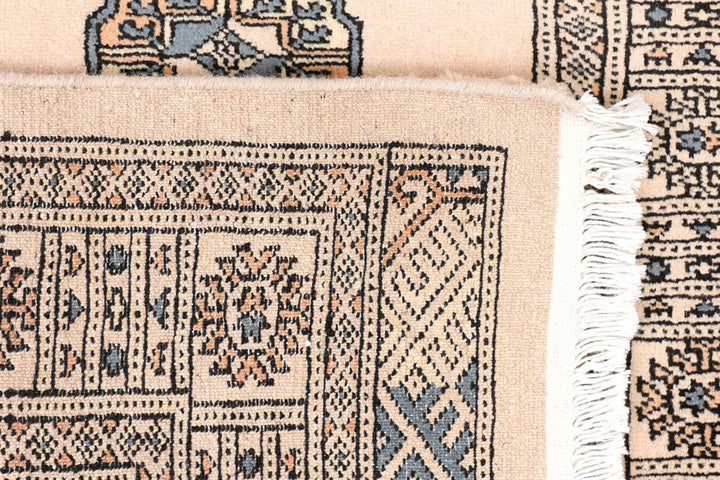 Tan Pakistani Bokhara Rug 2' 7" x 11' 4" Hand-Knotted | No. QA25801