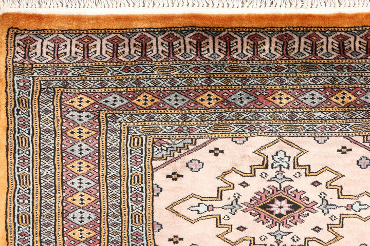 Brown Pakistani Jaldar Rug 3' 2" x 6' 2" Hand-Knotted | No. QA25951