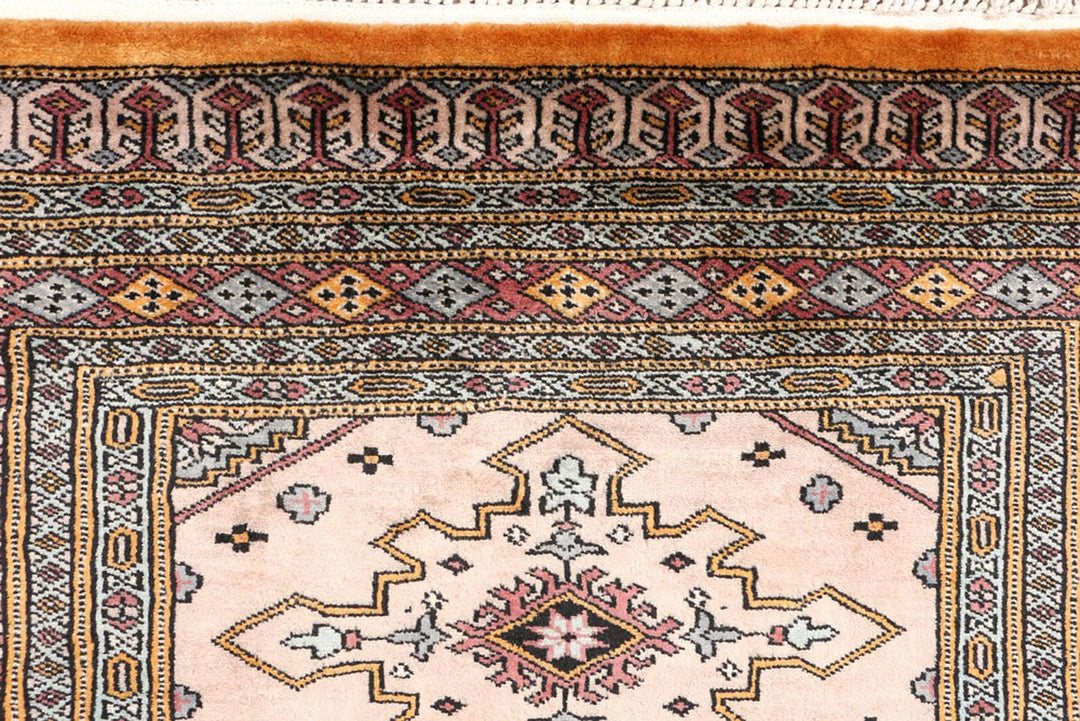 Brown Pakistani Jaldar Rug 3' 2" x 6' 2" Hand-Knotted | No. QA25951