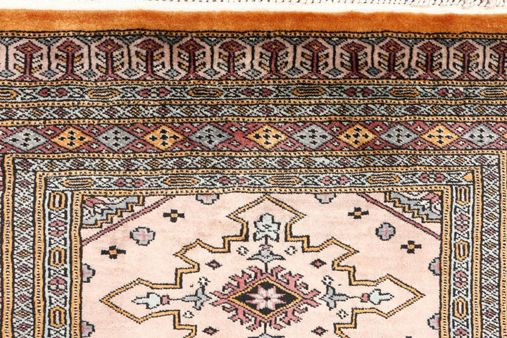 Brown Pakistani Jaldar Rug 3' 2" x 6' 2" Hand-Knotted | No. QA25951