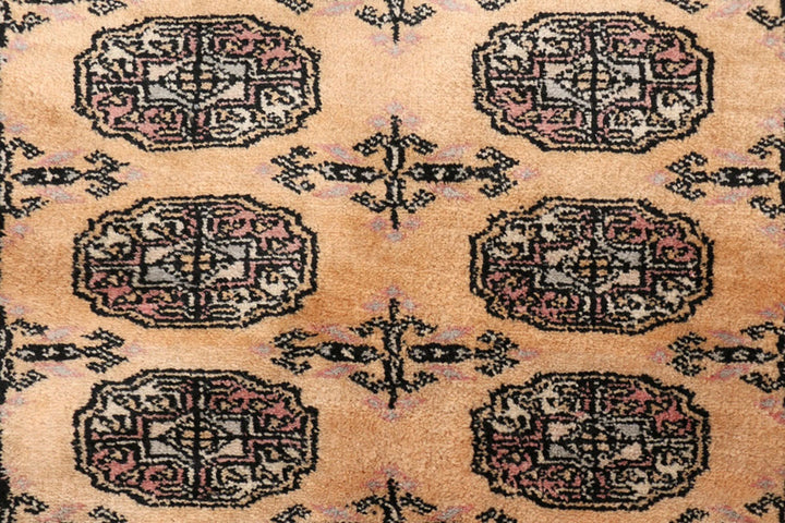 Yellow Pakistani Bokhara Rug 2' 7" x 6' 6" Hand-Knotted | No. QA25962