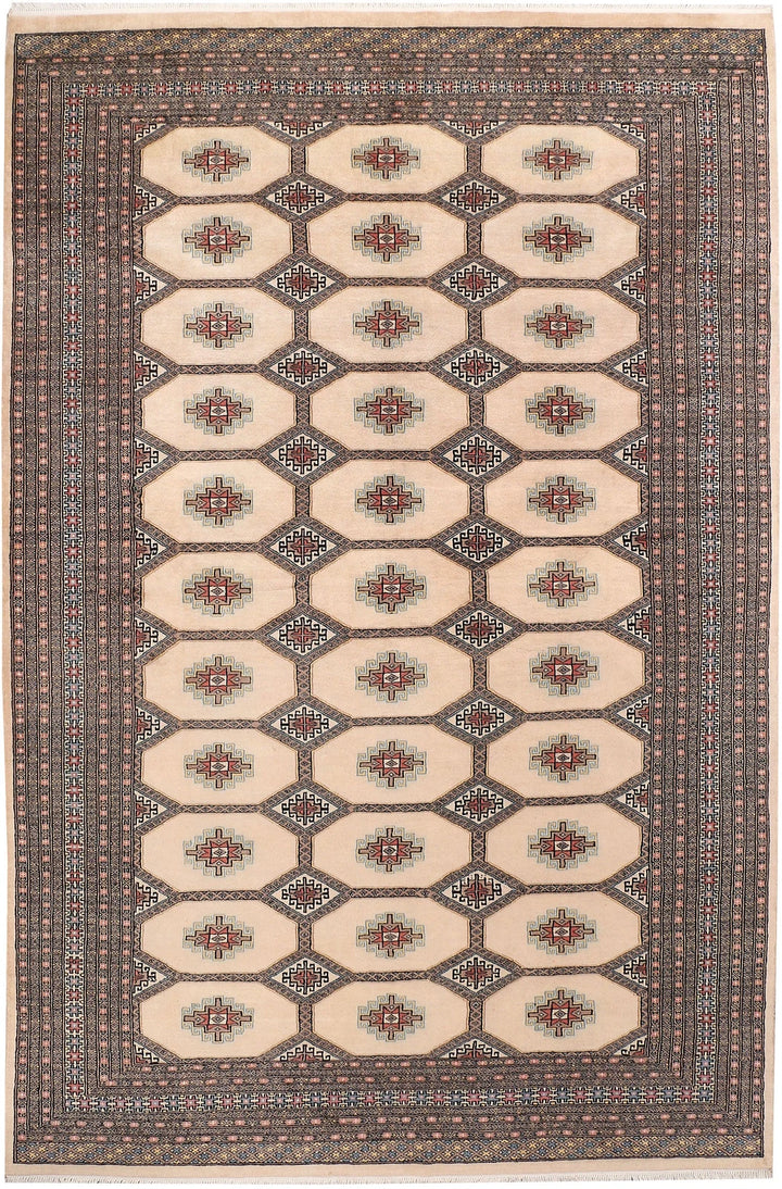 Brown Pakistani Jaldar Rug 6' 8" x 10' 4" Hand-Knotted | No. QA26140