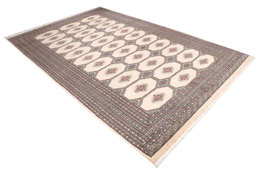 Brown Pakistani Jaldar Rug 6' 8" x 10' 4" Hand-Knotted | No. QA26140