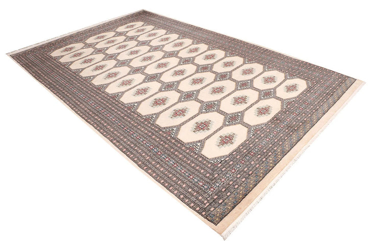 Brown Pakistani Jaldar Rug 6' 8" x 10' 4" Hand-Knotted | No. QA26140