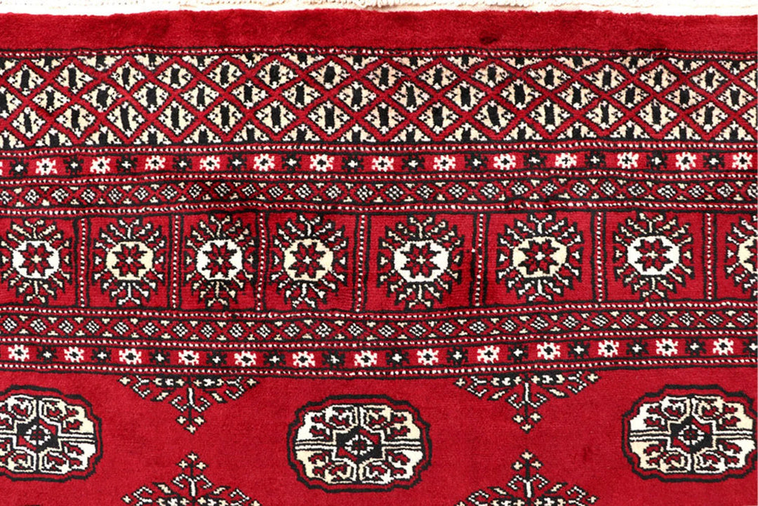 Red Bokhara Rug 5' 6" x 7' 9" Hand-Knotted | No. QA26408