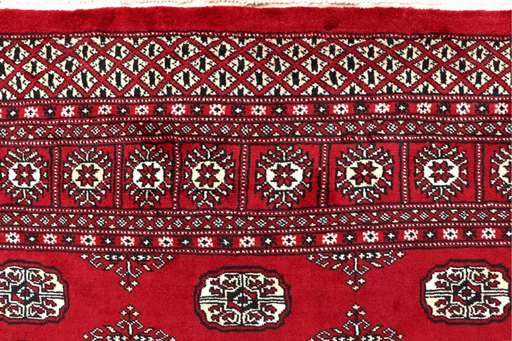 Red Bokhara Rug 5' 6" x 7' 9" Hand-Knotted | No. QA26408
