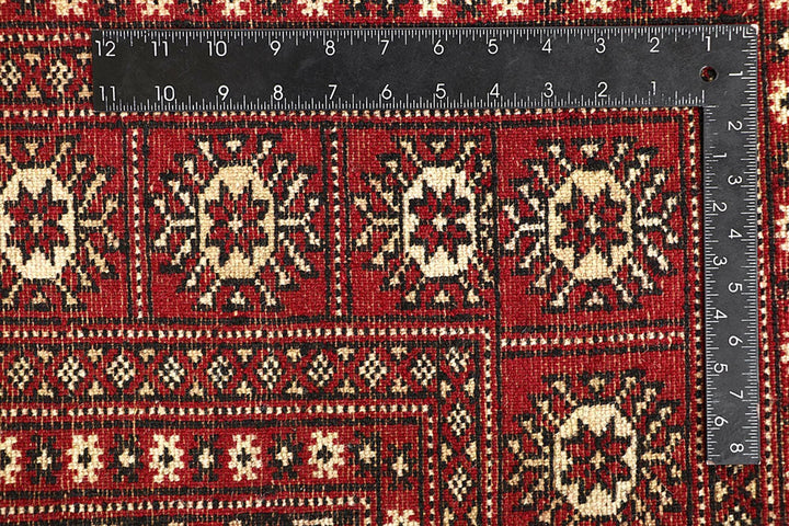Red Bokhara Rug 5' 6" x 7' 9" Hand-Knotted | No. QA26408